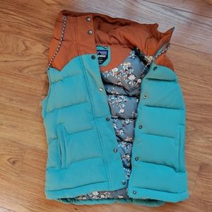 Patagonia Bivy Vest - Small Orange / Blue Mushroom